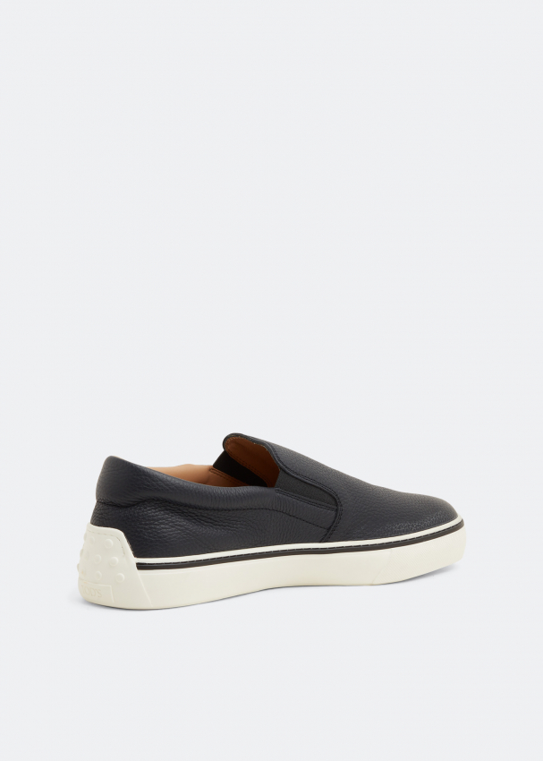 Leather slip on trainers mens on sale