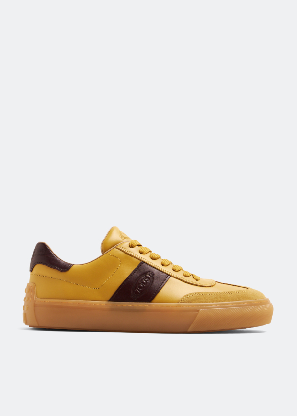 Yellow leather sneakers store