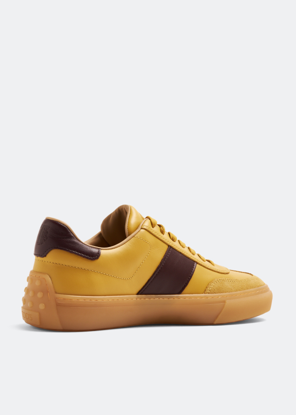 Yellow leather sneakers top