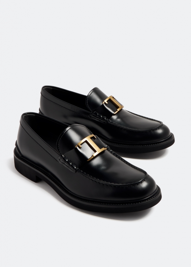 Black loafers sale with buckle
