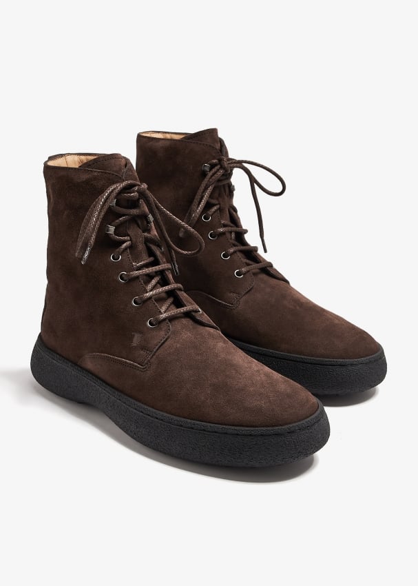 Tod s W. G. Heritage lace up ankle boots for Men Brown in Oman Level Shoes