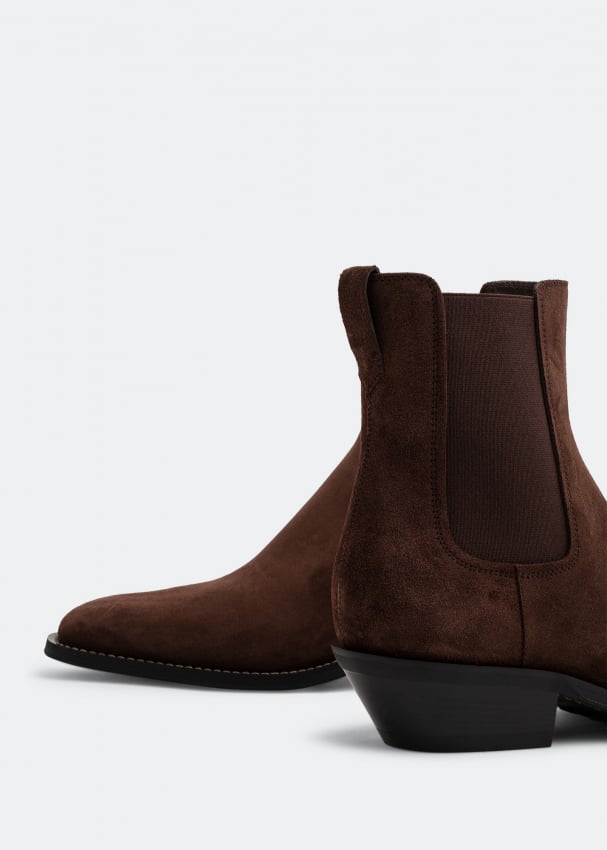 Suede leather ankle boots top