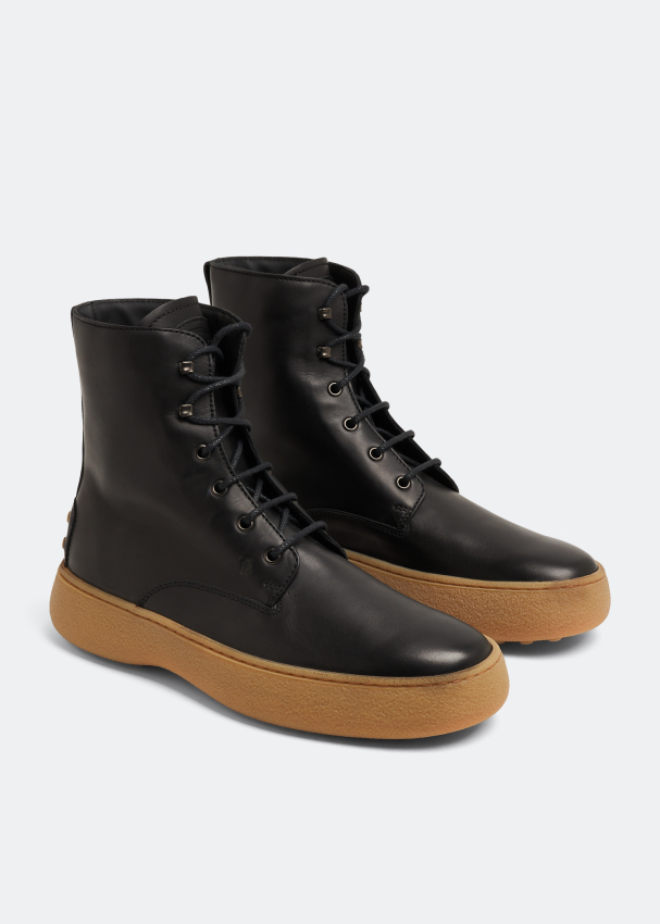 Mens black leather lace up sales ankle boots