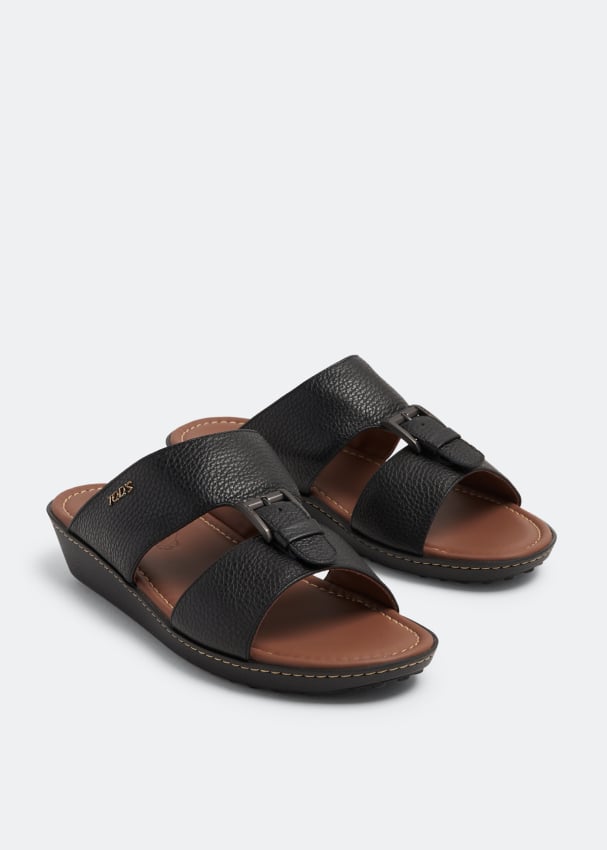 Tod s Buckle leather sandals for Men Black in UAE Level Shoes