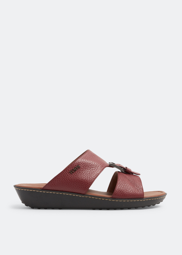 Tod s Buckle leather sandals for Men Red in UAE Level Shoes