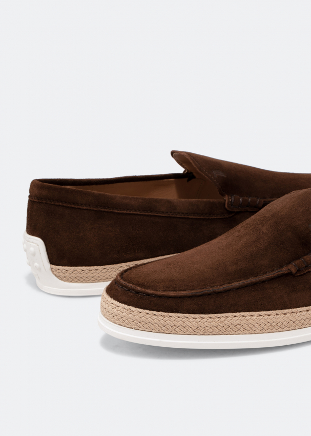 Tod s Suede slip on loafers for Men Brown in UAE Level Shoes