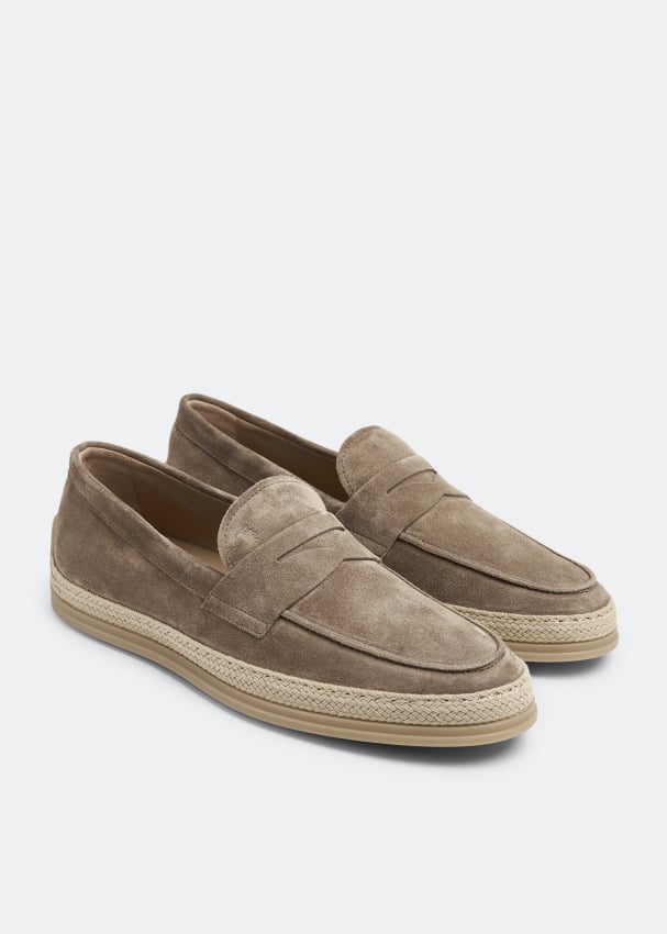 Mens beige slip on loafers hot sale