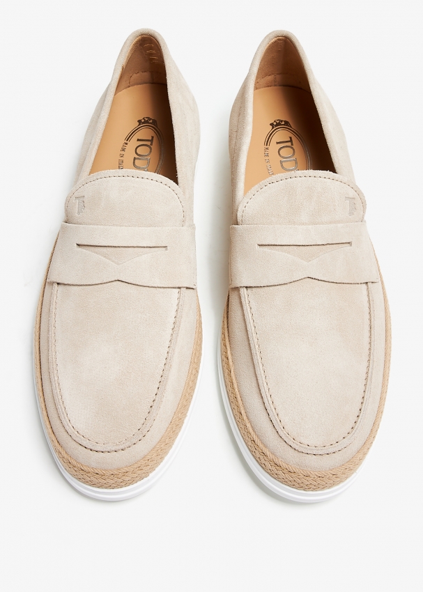 Mens beige slip on loafers deals