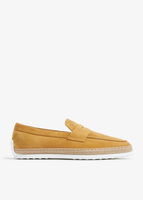 Mens yellow suede loafers online