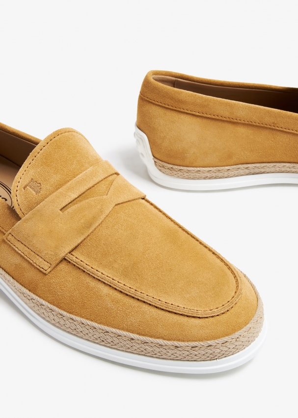 Yellow suede loafers outlet