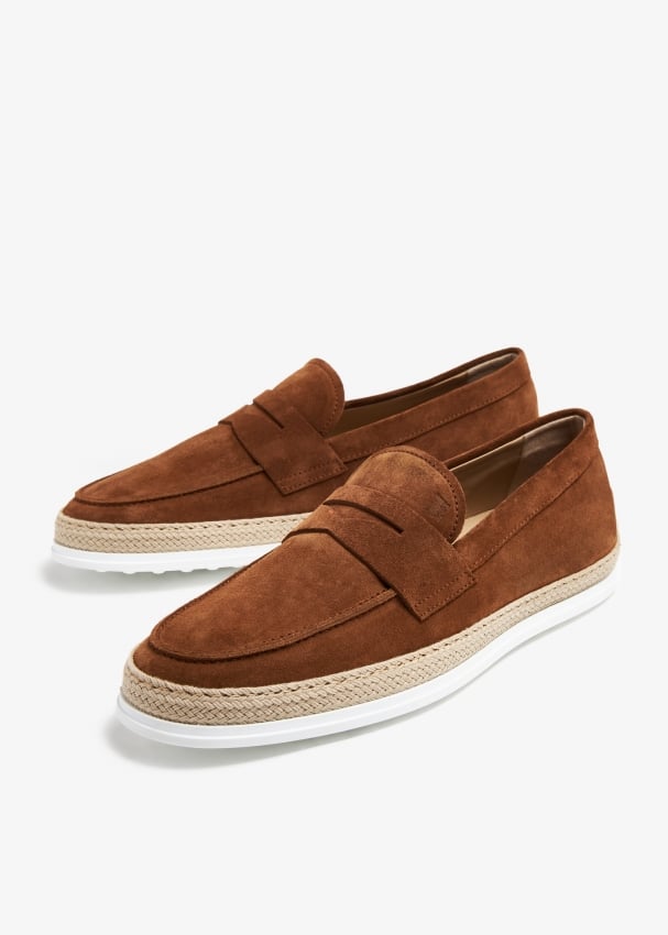 Tod s Suede slip on loafers for Men Brown in UAE Level Shoes