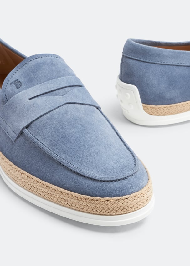 Blue slip cheap on loafers
