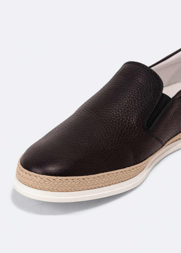 Leather slip on clearance shoes