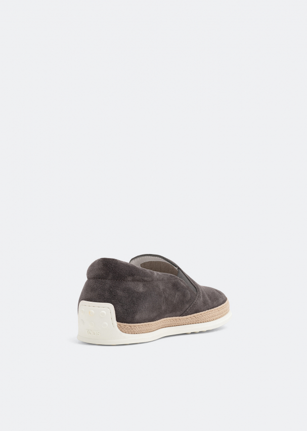 Grey suede discount slip on shoes