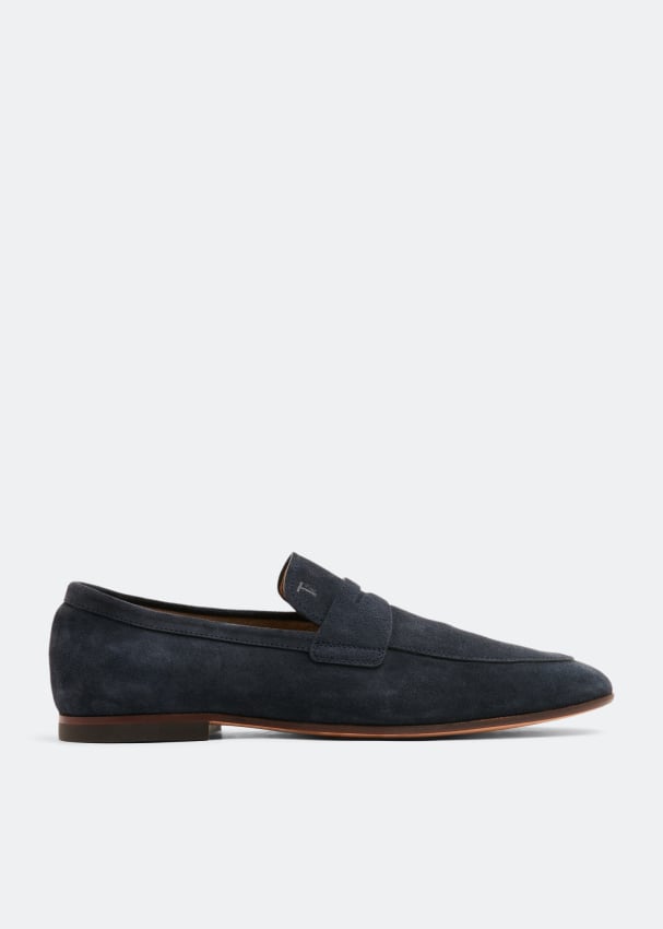 Mens blue suede penny cheap loafers