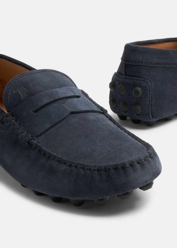 Navy blue shop driving moccasins