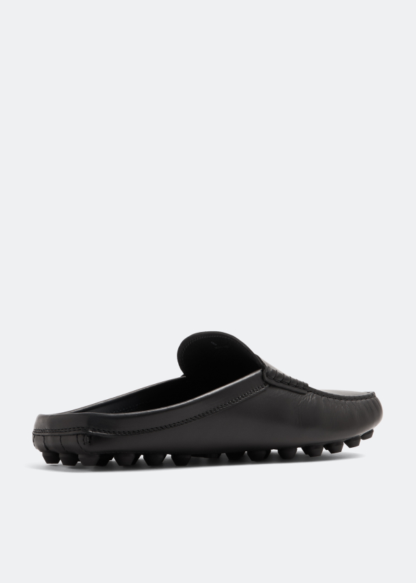 Mens black leather mules 2025