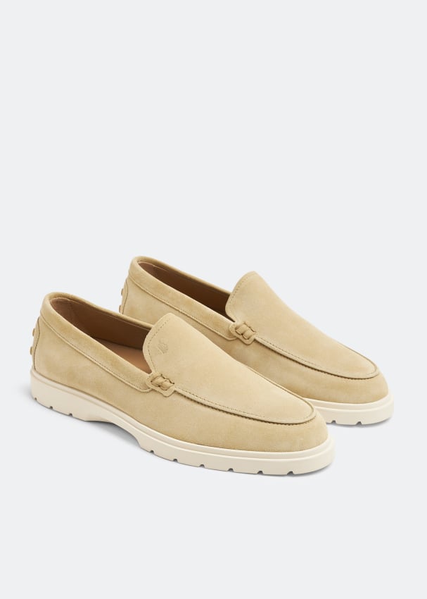 Tod s Suede slip on loafers for Men Beige in UAE Level Shoes