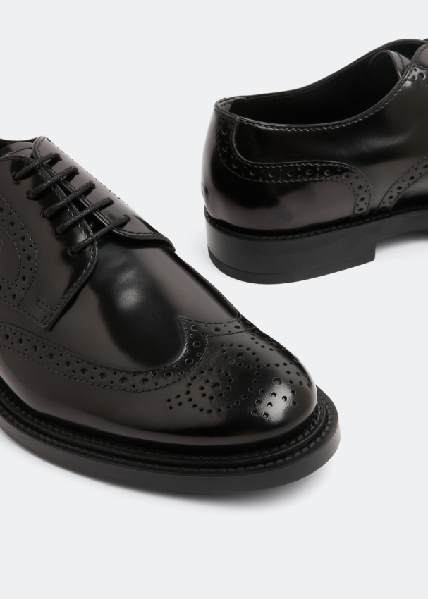 Black leather brogues hot sale