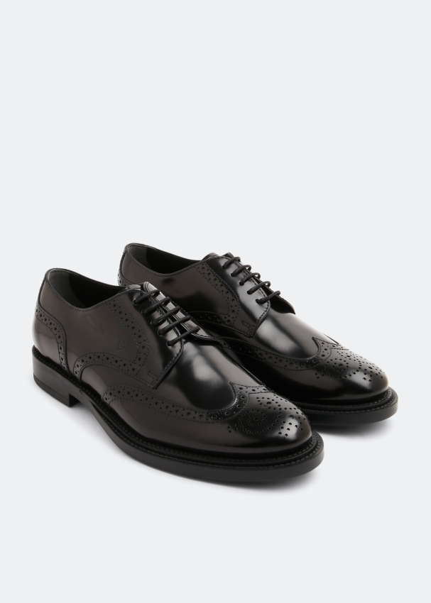 Mens black brogue discount shoes