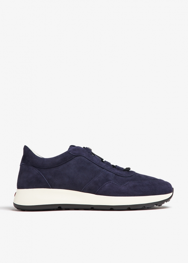 Navy blue bally sneakers store