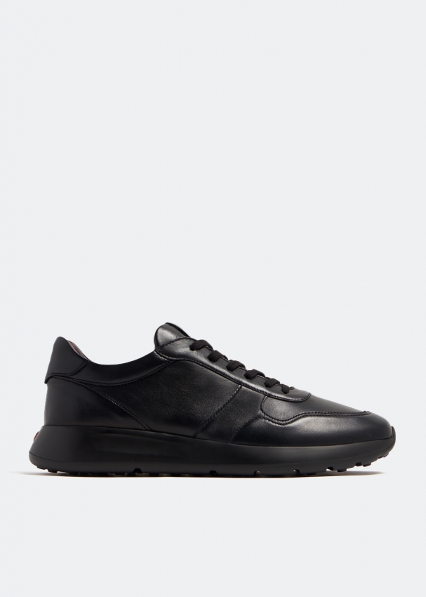 Mens all deals black leather sneakers