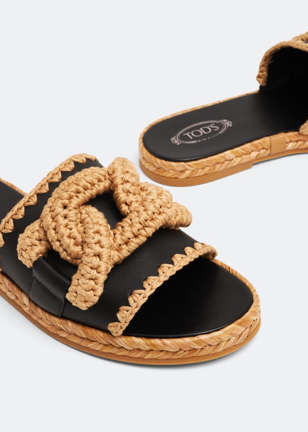 Tod's Kate leather sandals for Women - Black in KSA