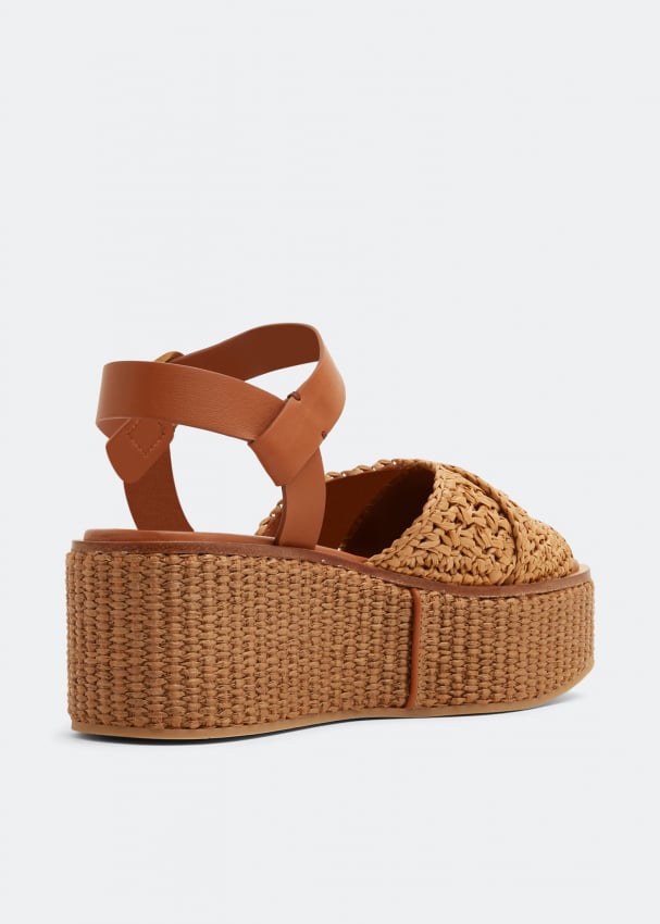 Tod s Raffia wedge sandals for Women Brown in Kuwait Level Shoes