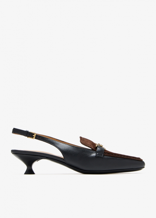 Slingback loafers leather clearance
