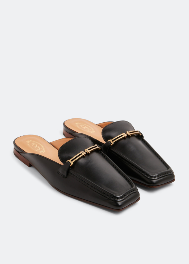 Tod s Leather mules for Women Black in UAE Level Shoes