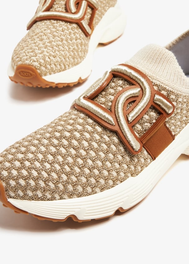 Gold slip on sneakers womens discount