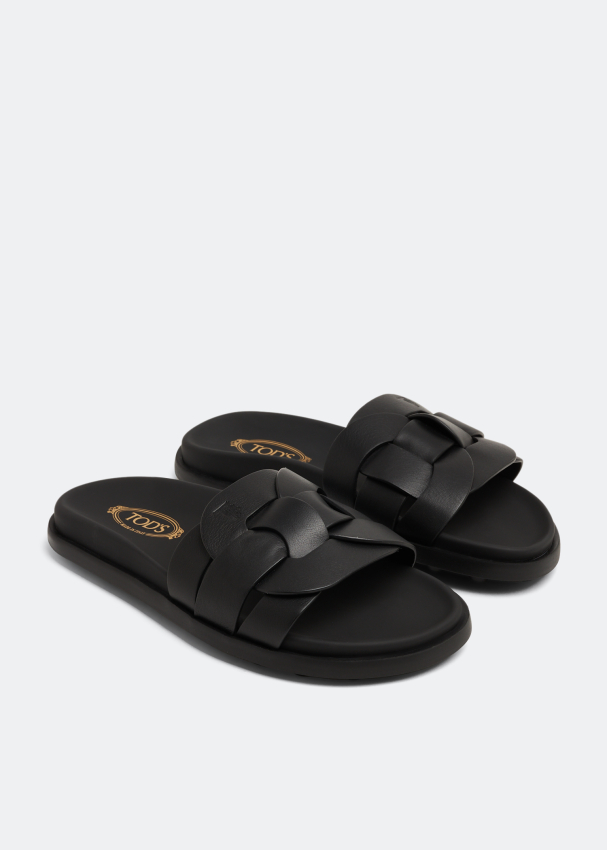 Woven sales leather slide