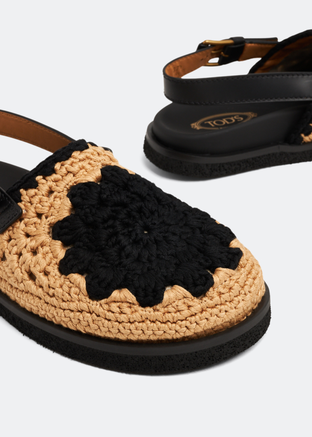 Tod's Crochet sandals for Women - Black in UAE | Level Shoes