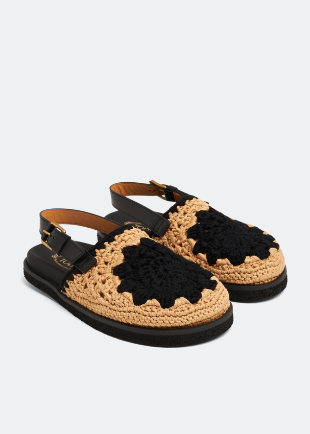 Black crochet 2025 sandals
