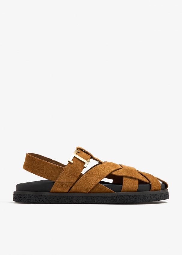Tod's T Timeless sandals for Women - Brown in UAE | Level Shoes