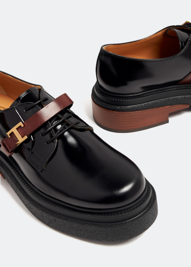 Lace up store leather shoes