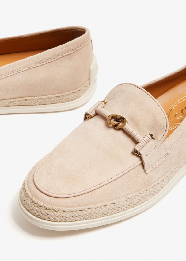 Tod s Suede loafers for Women Beige in UAE Level Shoes