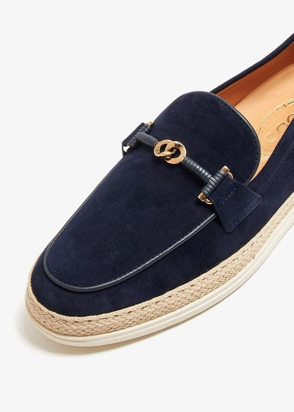 Navy suede loafers womens discount