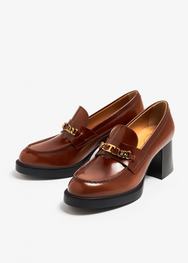 Heeled hot sale loafers womens