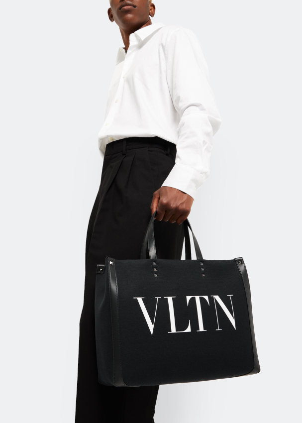 SMALL VLTN PRINT CANVAS TOTE BAG