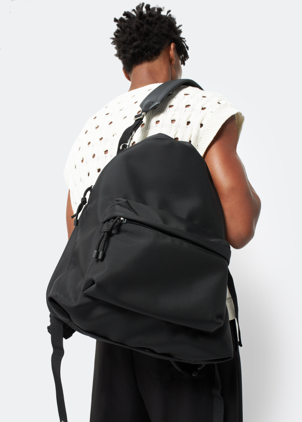 Black Iconographe Nylon Backpack for Man in Black