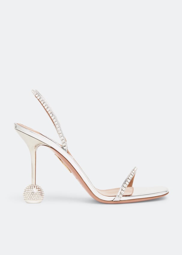 Aquazzura Yes Darling 95 sandals for Women - Silver in UAE | Level Shoes