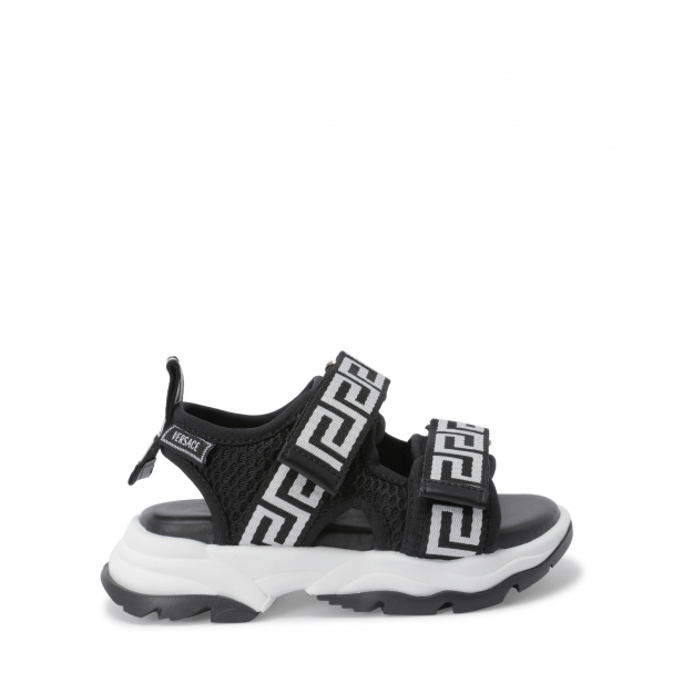 Versace Logo chunky sandals for Girl Black in UAE Level Shoes