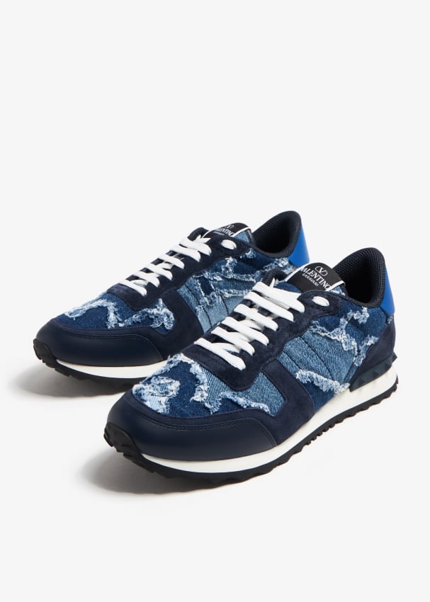 Valentino Garavani Camouflage Rockrunner sneakers for Men Blue