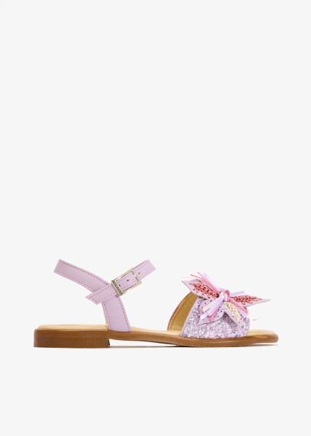 Floral glitter sandals