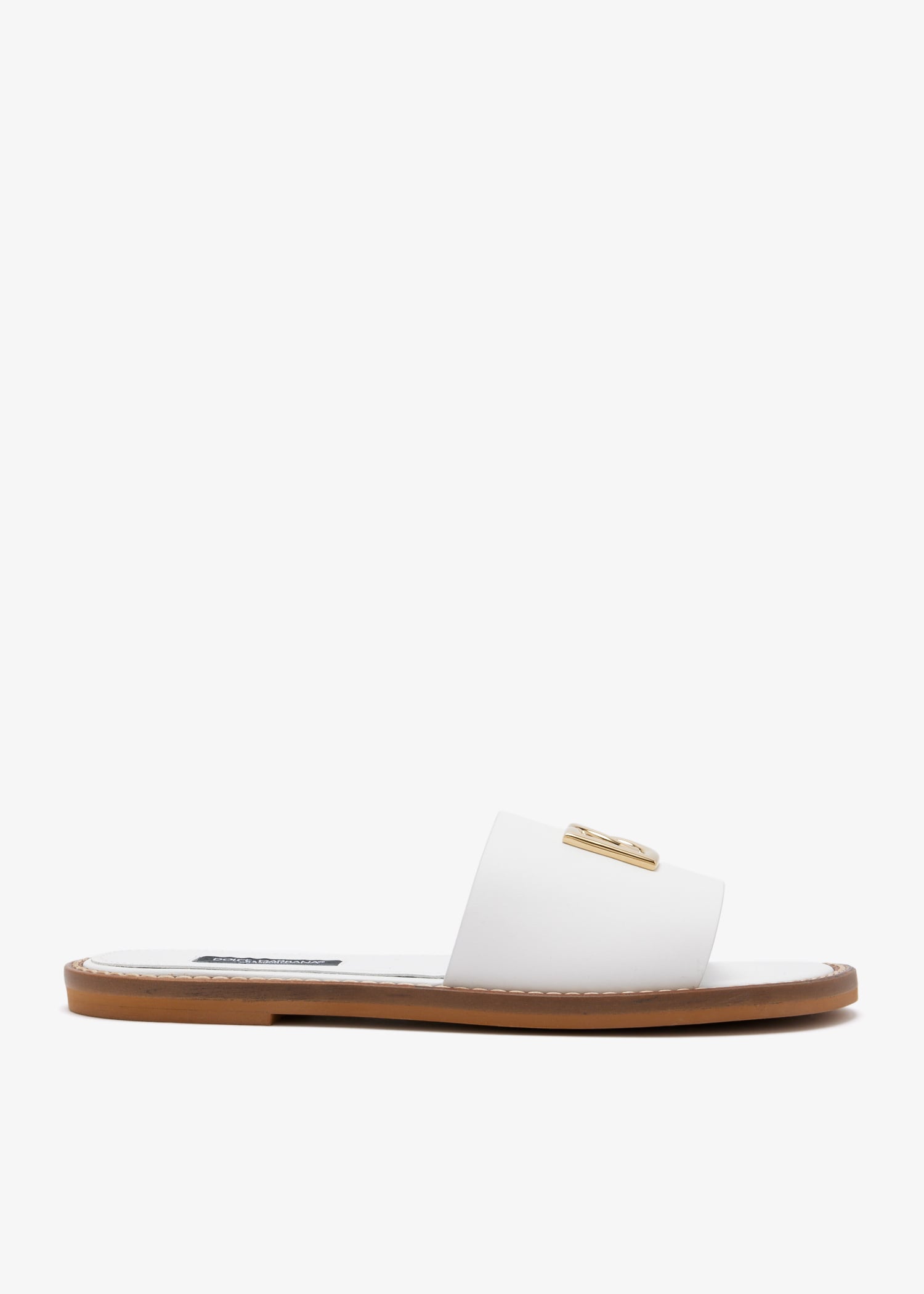 

DG logo slide sandals, White