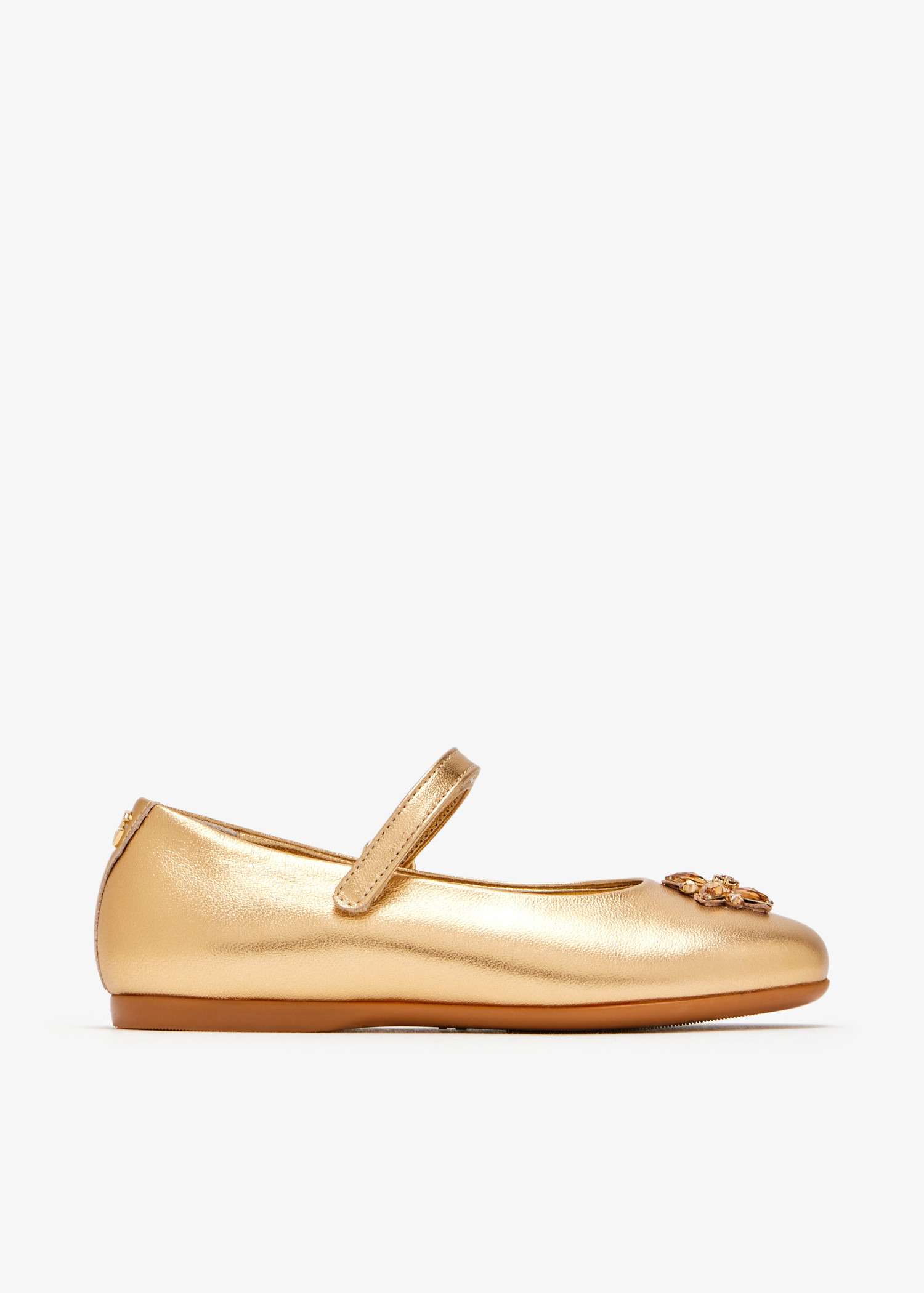 

Crystal-embellished ballerinas, Gold