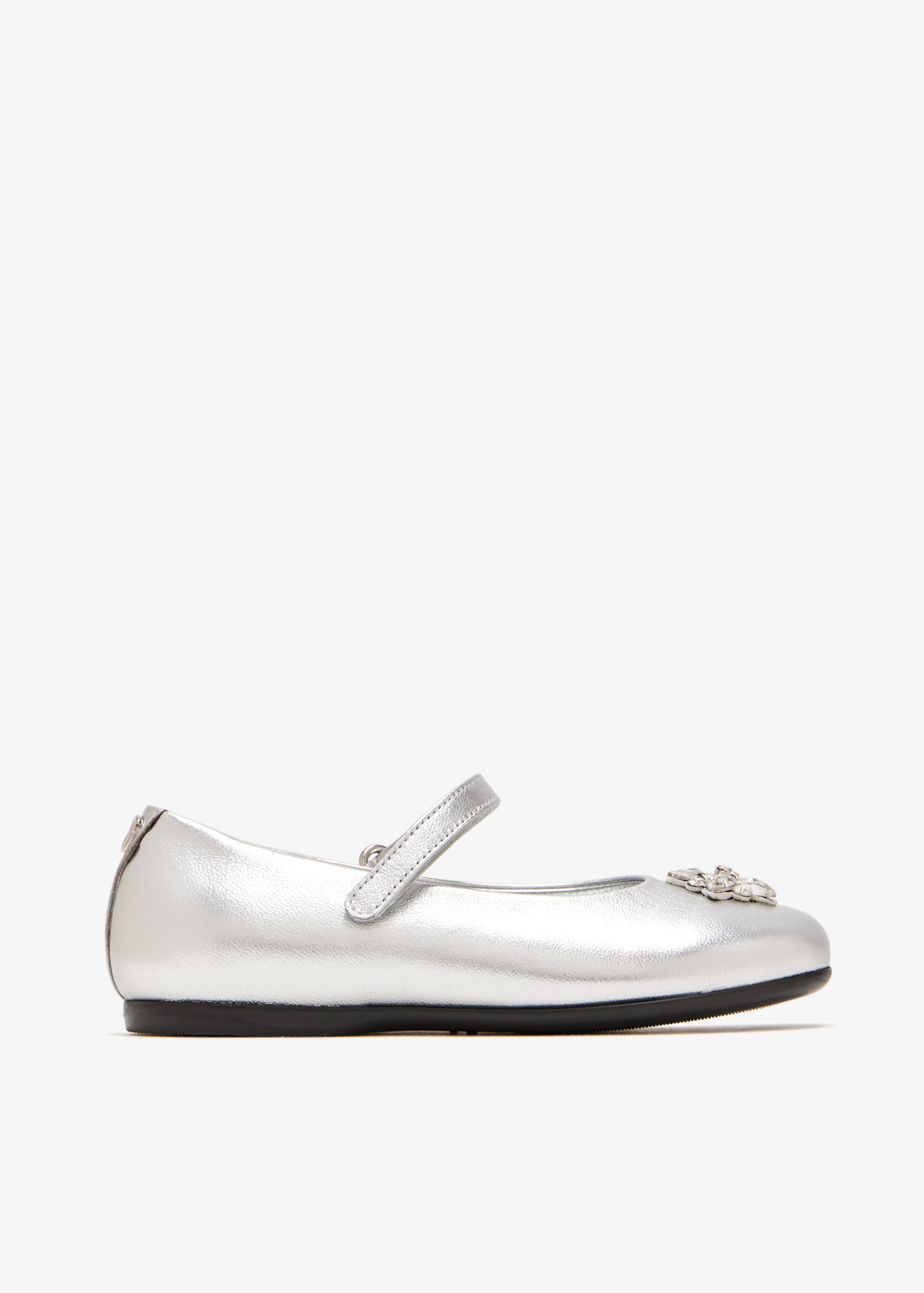

Crystal-embellished ballerinas, Silver