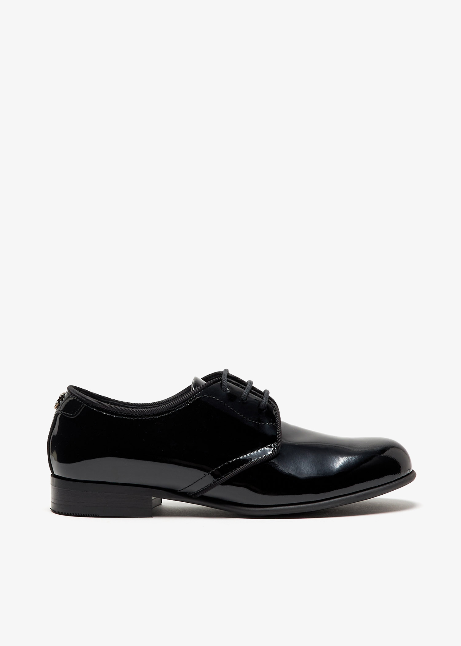 

Polished calfskin Derby shoes, Black