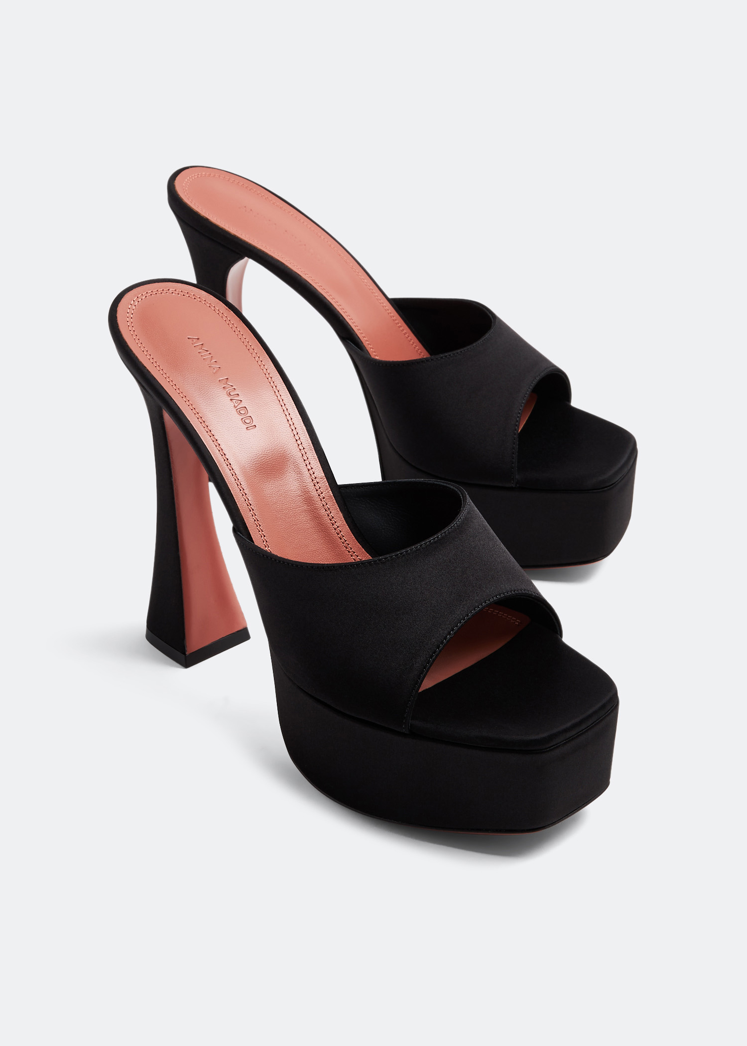 Amina Muaddi Dalida platform mules for Women - Black in KSA Amina Muaddi Dalida platform mules for Women - Black in KSA